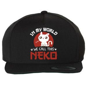 In My World We Call This Neko Wool Snapback Cap