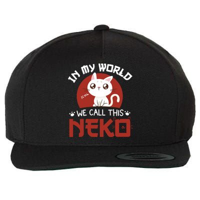 In My World We Call This Neko Wool Snapback Cap