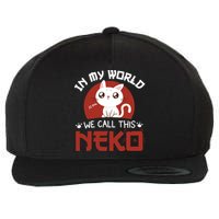 In My World We Call This Neko Wool Snapback Cap