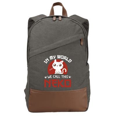 In My World We Call This Neko Cotton Canvas Backpack