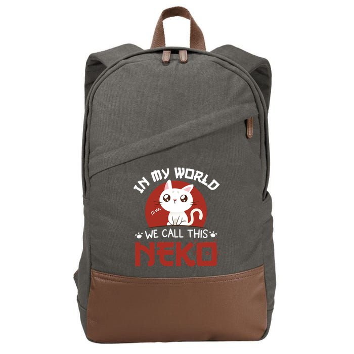 In My World We Call This Neko Cotton Canvas Backpack
