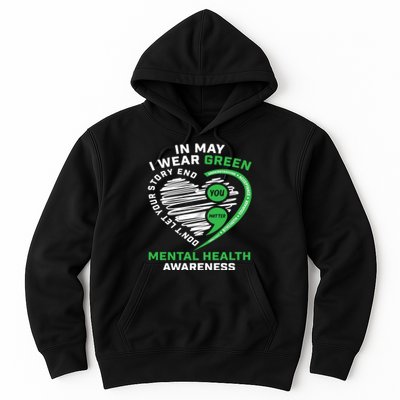 In May We Wear Green Semicolon Mental Health Awareness Month Hoodie