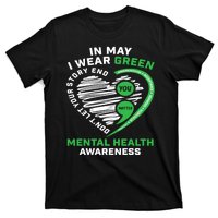 In May We Wear Green Semicolon Mental Health Awareness Month T-Shirt