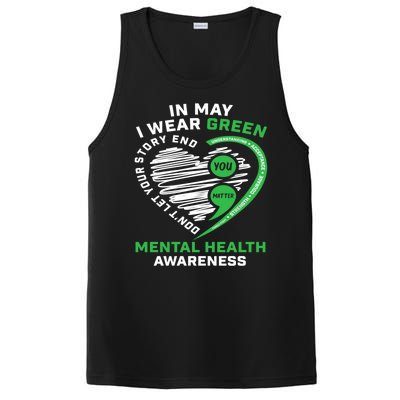 In May We Wear Green Semicolon Mental Health Awareness Month PosiCharge Competitor Tank