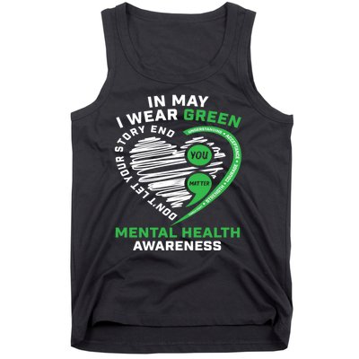 In May We Wear Green Semicolon Mental Health Awareness Month Tank Top