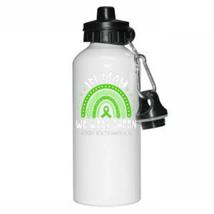 In May We Wear Green Mental Health Awareness Aluminum Water Bottle