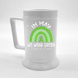 In May We Wear Green Mental Health Awareness Beer Stein