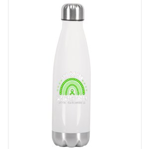 In May We Wear Green Mental Health Awareness Stainless Steel Insulated Water Bottle