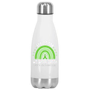 In May We Wear Green Mental Health Awareness Stainless Steel Insulated Water Bottle