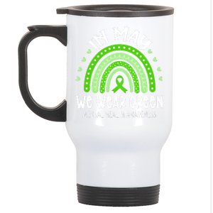 In May We Wear Green Mental Health Awareness Stainless Steel Travel Mug