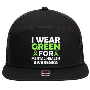 In May We Wear Green Mental Health Awareness Month 7 Panel Mesh Trucker Snapback Hat