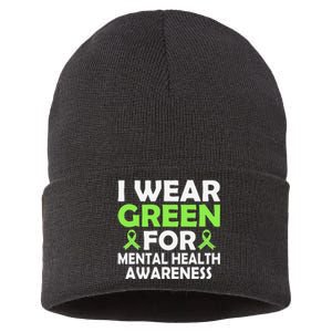 In May We Wear Green Mental Health Awareness Month Sustainable Knit Beanie