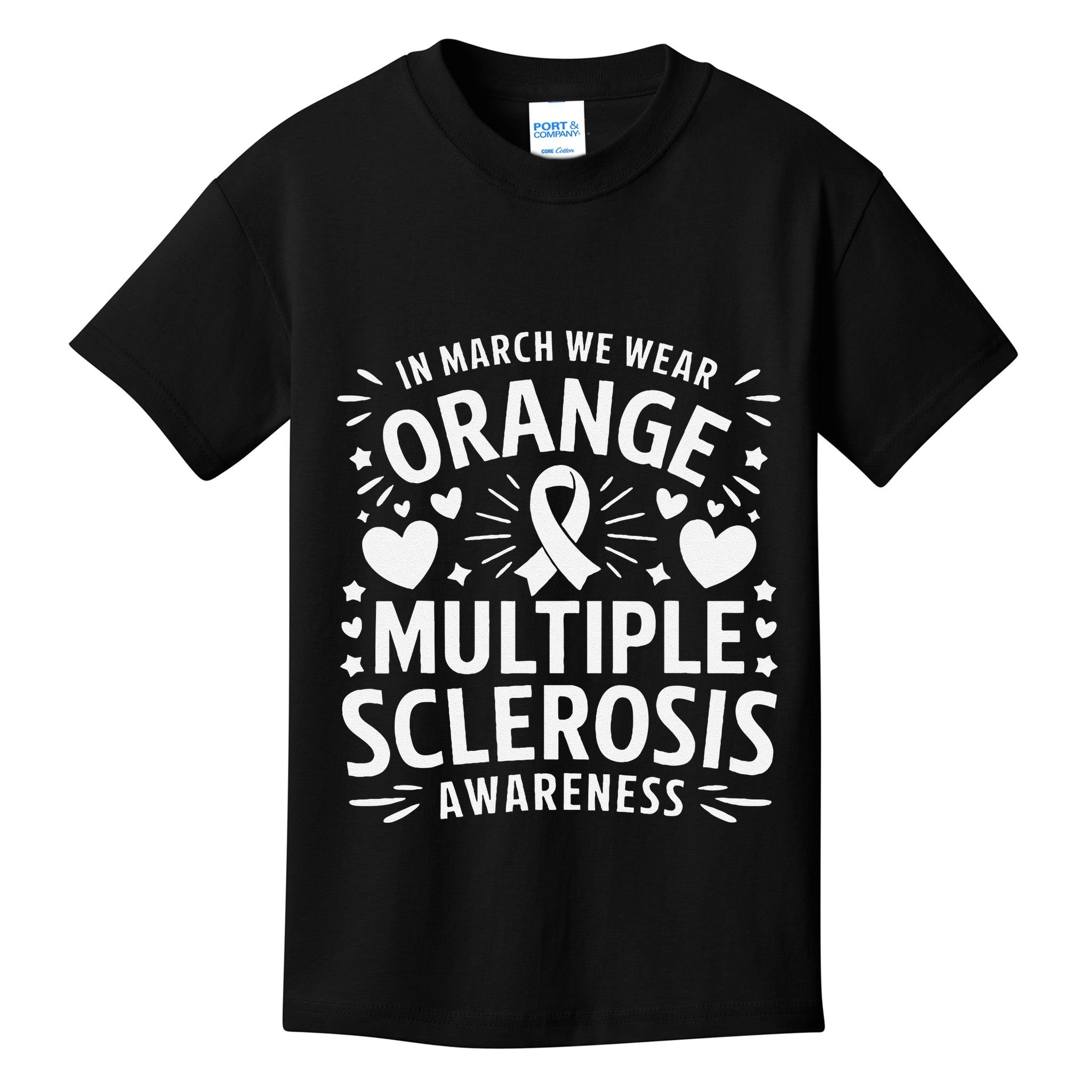 In March We Wear Orange For Multiple Sclerosis Awareness Gift Kids T-Shirt