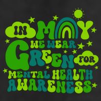 In May We Wear Green Retro Mental Health Awareness Month 7 Panel Mesh Trucker Snapback Hat