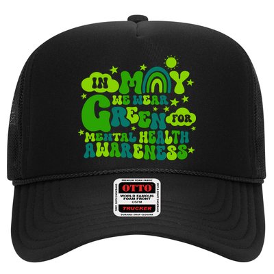In May We Wear Green Retro Mental Health Awareness Month Trucker Hat