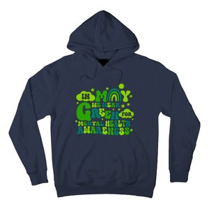 In May We Wear Green Retro Mental Health Awareness Month Hoodie