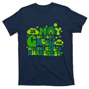 In May We Wear Green Retro Mental Health Awareness Month T-Shirt