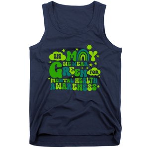 In May We Wear Green Retro Mental Health Awareness Month Tank Top