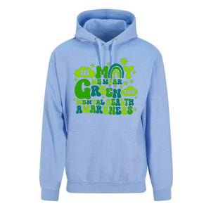 In May We Wear Green Retro Mental Health Awareness Month Unisex Surf Hoodie