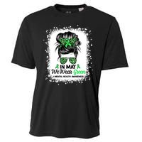 In May We Wear Green Mental Health Awareness Messy Bun Cooling Performance Crew T-Shirt