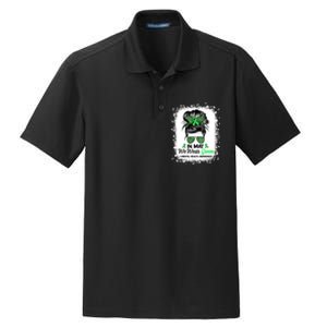 In May We Wear Green Mental Health Awareness Messy Bun Dry Zone Grid Polo