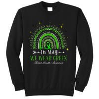 In May We Wear Green Rainbow Mental Health Awareness  Sweatshirt