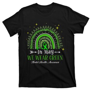 In May We Wear Green Rainbow Mental Health Awareness  T-Shirt