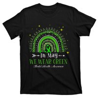 In May We Wear Green Rainbow Mental Health Awareness  T-Shirt