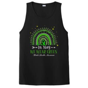 In May We Wear Green Rainbow Mental Health Awareness  PosiCharge Competitor Tank