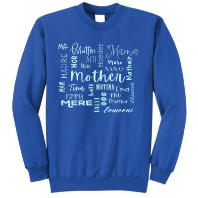 International Mom World Translations Multi Languages Blue Funny Gift Tall Sweatshirt