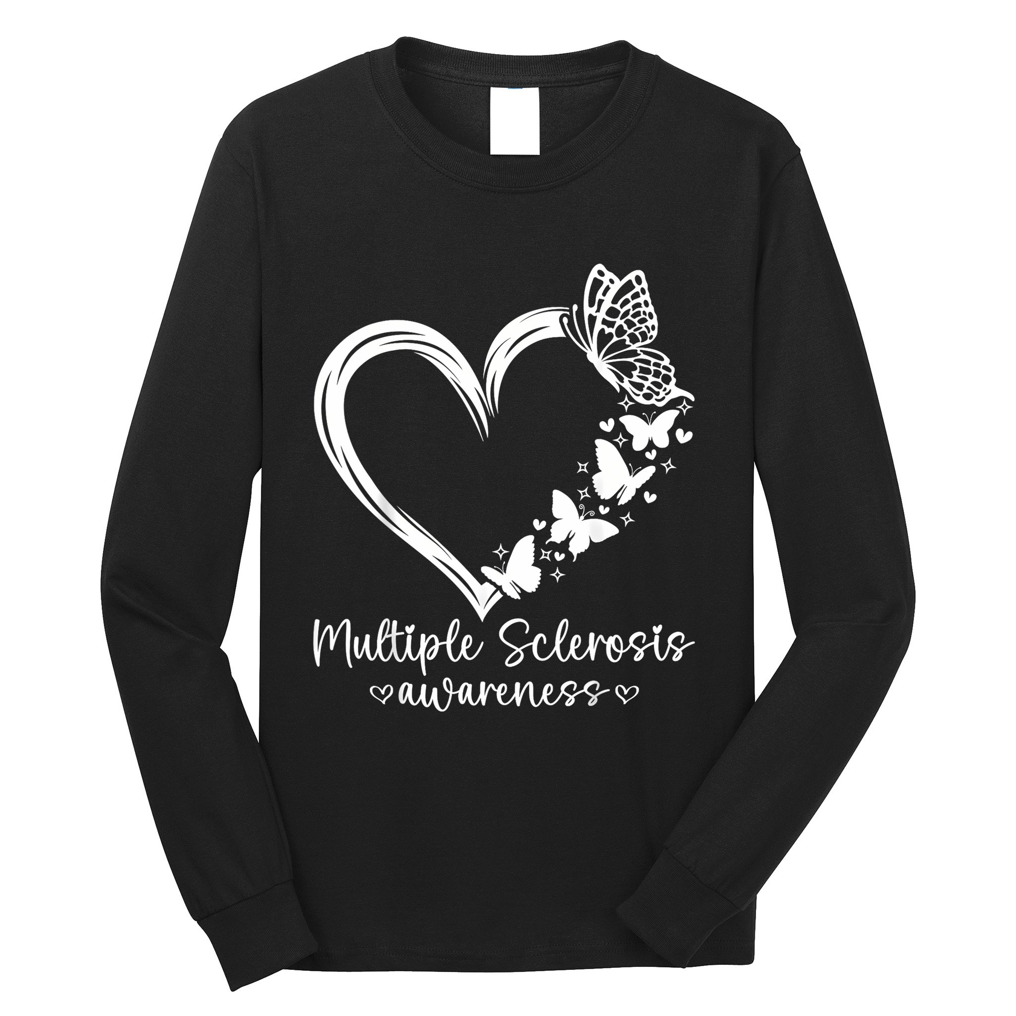 In March We Wear Orange Ribbon Ms Warrior Multiple Sclerosis Long Sleeve Shirt