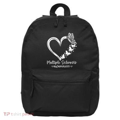 In March We Wear Orange Ribbon Ms Warrior Multiple Sclerosis 16 in Basic Backpack