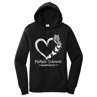 In March We Wear Orange Ribbon Ms Warrior Multiple Sclerosis Women's Pullover Hoodie