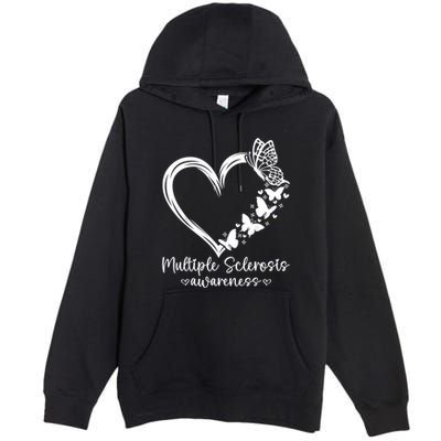 In March We Wear Orange Ribbon Ms Warrior Multiple Sclerosis Premium Pullover Hoodie