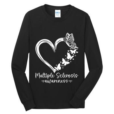 In March We Wear Orange Ribbon Ms Warrior Multiple Sclerosis Tall Long Sleeve T-Shirt
