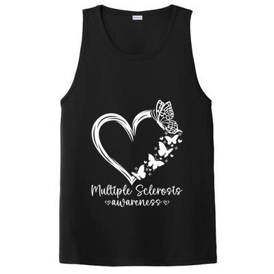 In March We Wear Orange Ribbon Ms Warrior Multiple Sclerosis PosiCharge Competitor Tank