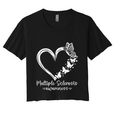 In March We Wear Orange Ribbon Ms Warrior Multiple Sclerosis Crop Top
