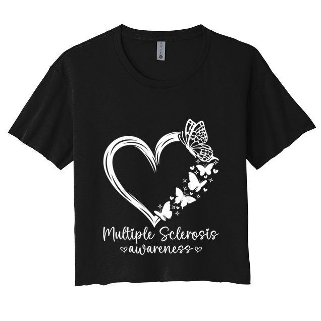 In March We Wear Orange Ribbon Ms Warrior Multiple Sclerosis Crop Top