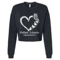 In March We Wear Orange Ribbon Ms Warrior Multiple Sclerosis Cropped Pullover Crew