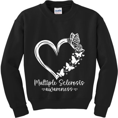 In March We Wear Orange Ribbon Ms Warrior Multiple Sclerosis Kids Sweatshirt