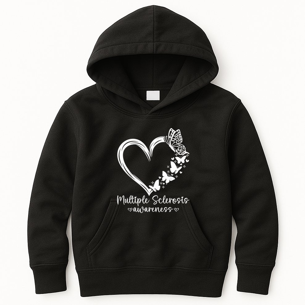 In March We Wear Orange Ribbon Ms Warrior Multiple Sclerosis Kids Hoodie