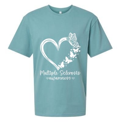 In March We Wear Orange Ribbon Ms Warrior Multiple Sclerosis Sueded Cloud Jersey T-Shirt