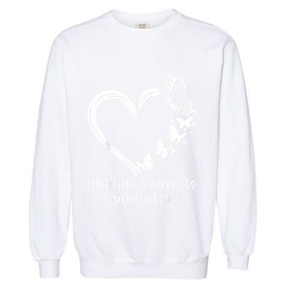 In March We Wear Orange Ribbon Ms Warrior Multiple Sclerosis Garment-Dyed Sweatshirt