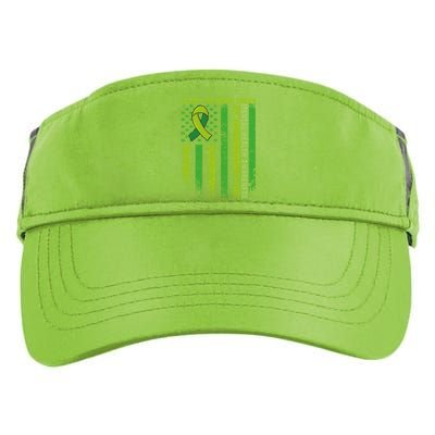 In May We Wear Green Tal Health Awareness American Flag Gift Adult Drive Performance Visor