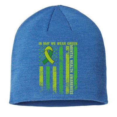 In May We Wear Green Tal Health Awareness American Flag Gift Sustainable Beanie