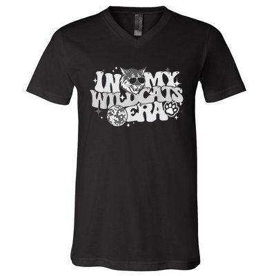 In My Wildcat Era Back To School Mascot Spirit Game V-Neck T-Shirt