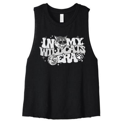 In My Wildcat Era Back To School Mascot Spirit Game Women's Racerback Cropped Tank