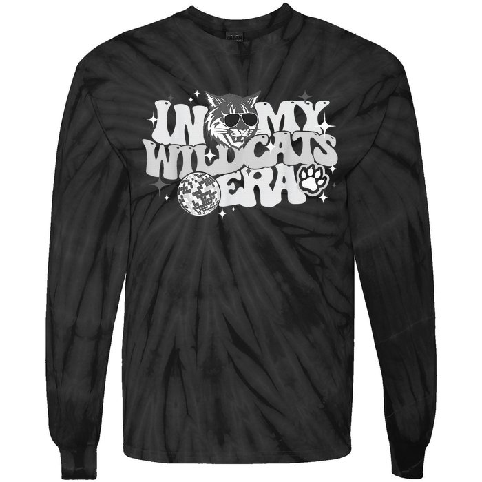 In My Wildcat Era Back To School Mascot Spirit Game Tie-Dye Long Sleeve Shirt