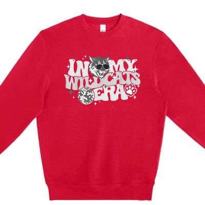 In My Wildcat Era Back To School Mascot Spirit Game Premium Crewneck Sweatshirt