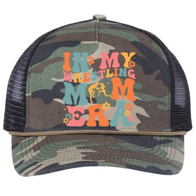 In My Wrestling Mom Era Mama Mothers Day Retro Rope Trucker Hat Cap